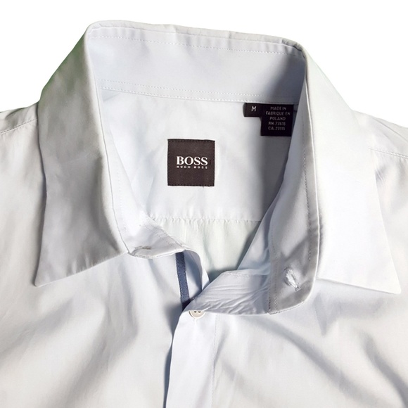 Hugo Boss Mens Cotton Dress Shirt Size Medium Blue - Picture 3 of 8